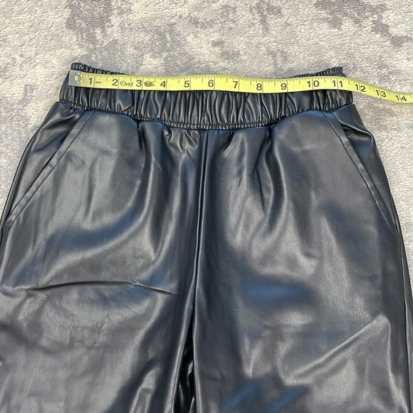 New WeWoreWhat Vegan Leather Jogger Pants Pull On Black Sz XS - Picture 9 of 13